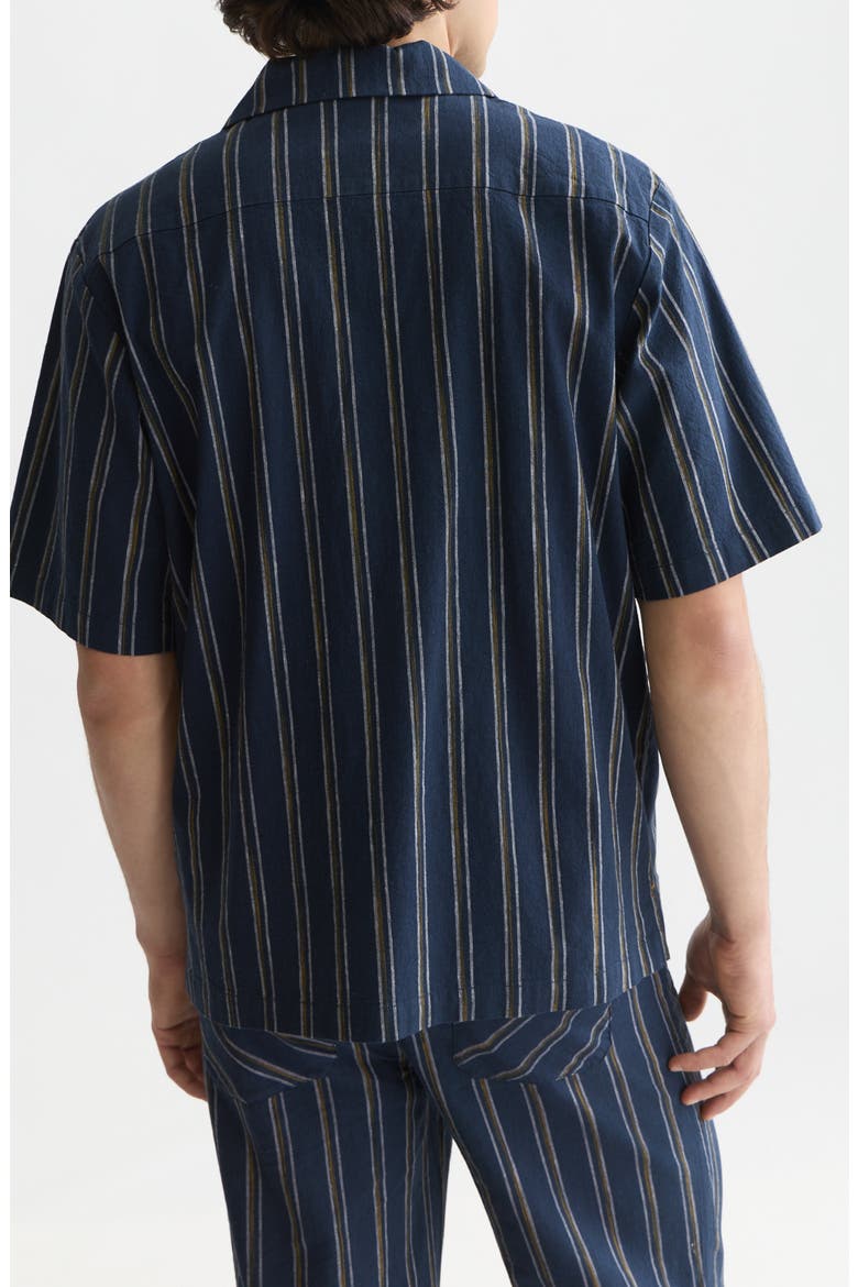 Relaxed Fit Short Sleeve Button-Up Shirt, Alternate, color, SKY CAPTAIN STRIPE
