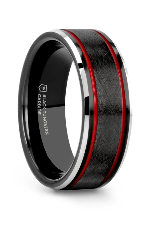 Olis Wire Finish Tungsten Wedding Band