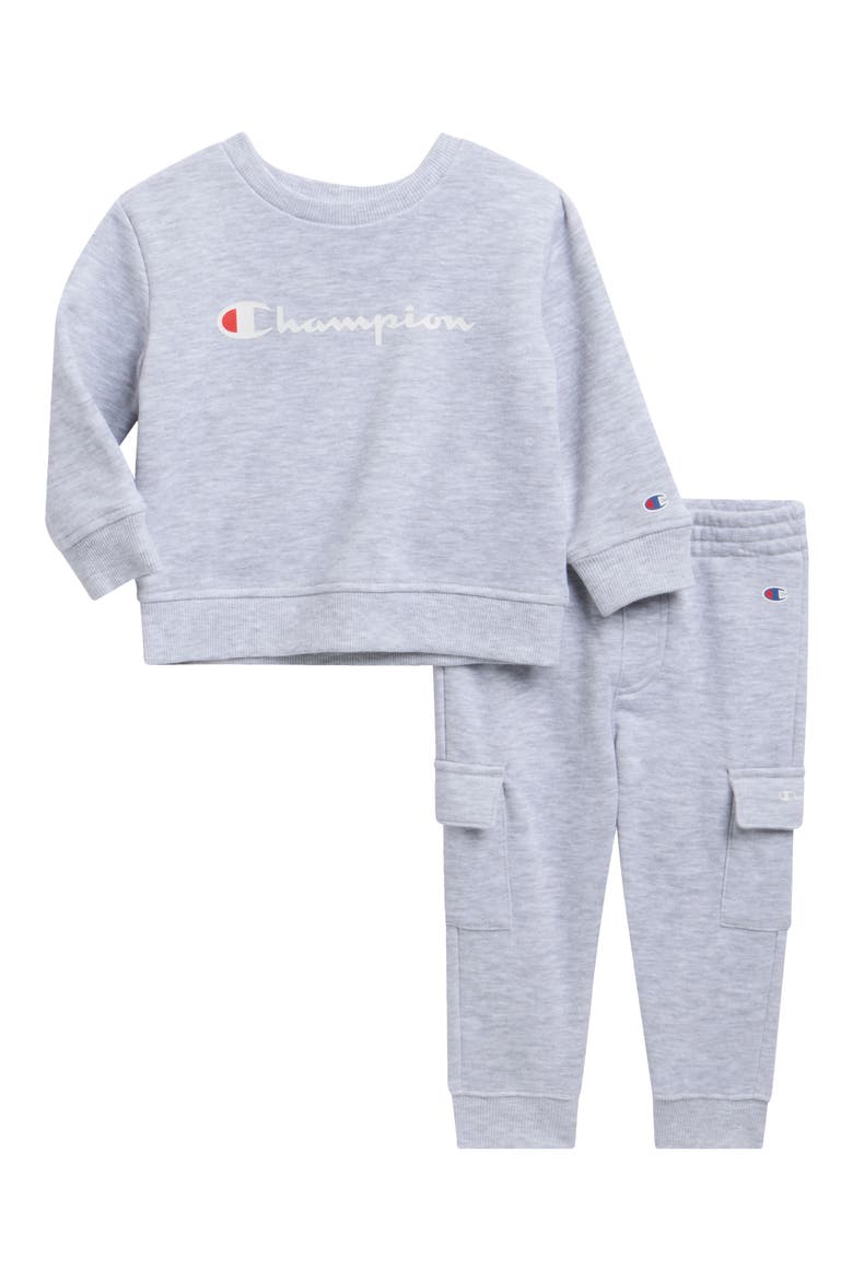 Sweatshirt & Cargo Joggers Set, Main, color, GRAY HEATHER