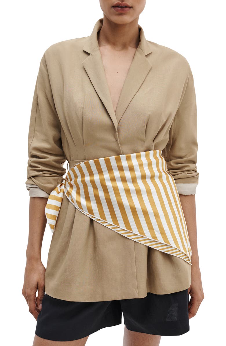 rag & bone Gia Silk Square Scarf, Alternate, color, Gold Stripe