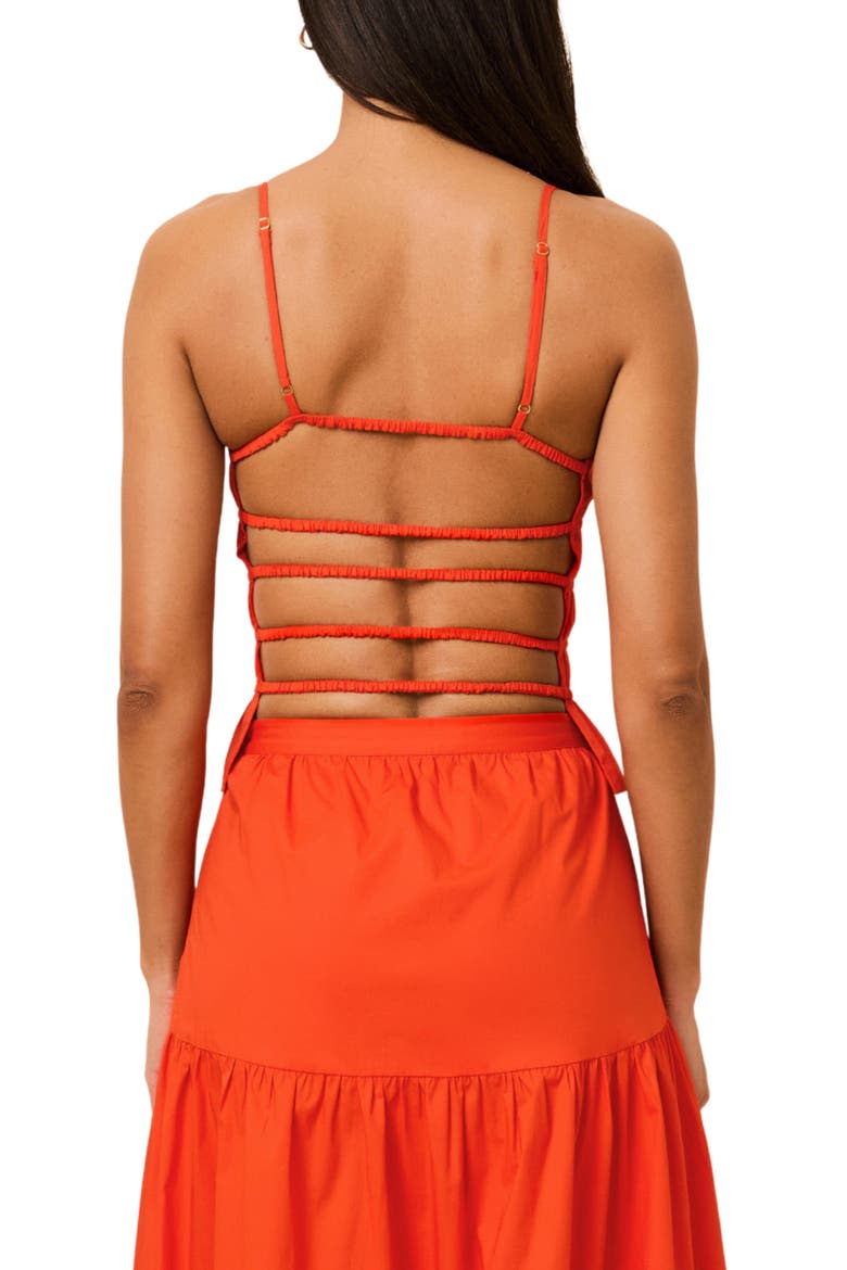 The Delta Strappy Back Stretch Cotton Top, Alternate, color, HABANERO