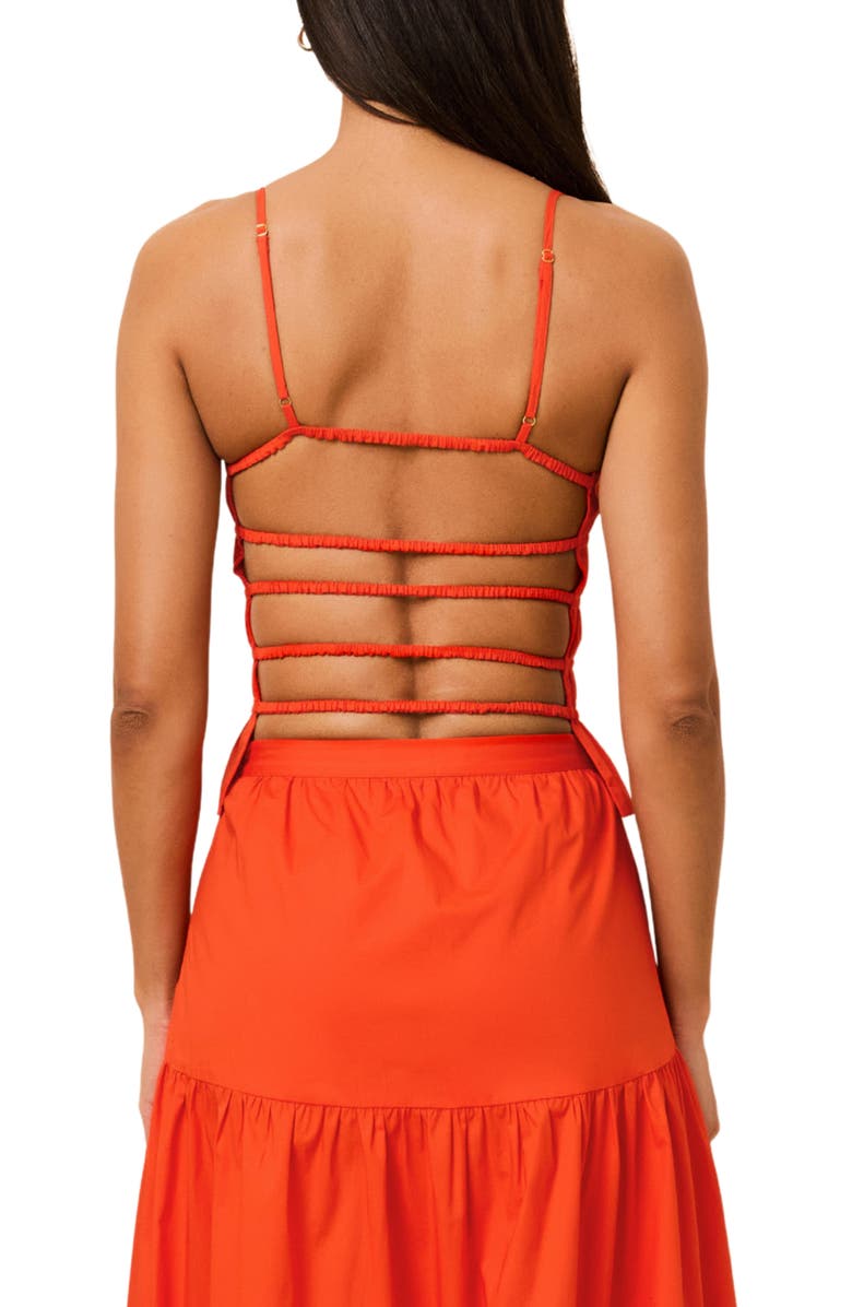 Solid & Striped The Delta Strappy Back Stretch Cotton Top, Alternate, color, Habanero