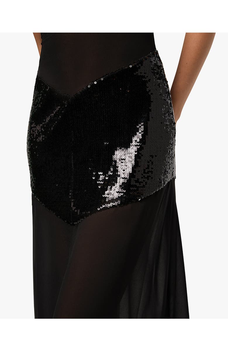 WeWoreWhat Sheer Panel Maxi Dress, Alternate, color, 