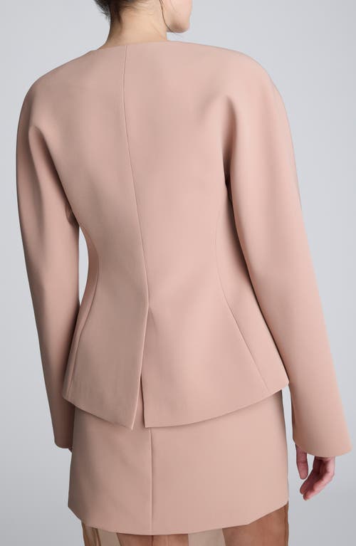 Kenneth Cole Luxe Twill Rounded Shoulder Jacket In Pink
