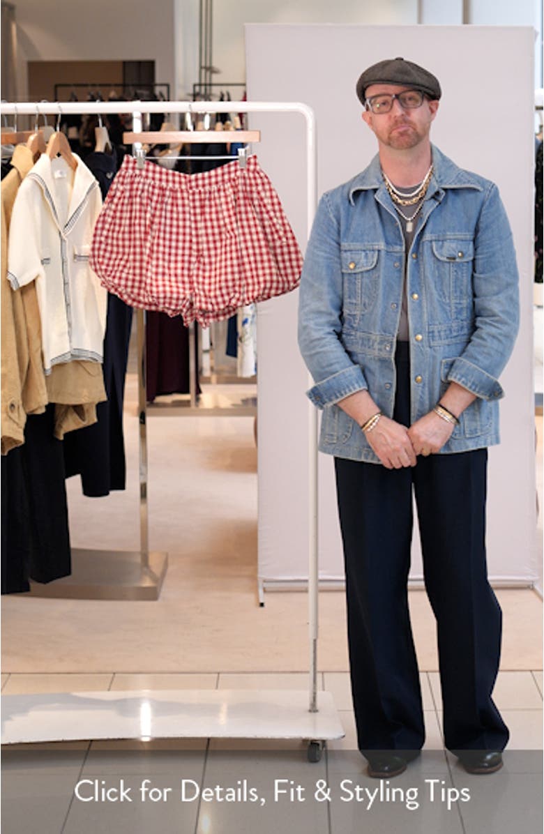 Gingham Bubble Hem Shorts, sales video thumbnail