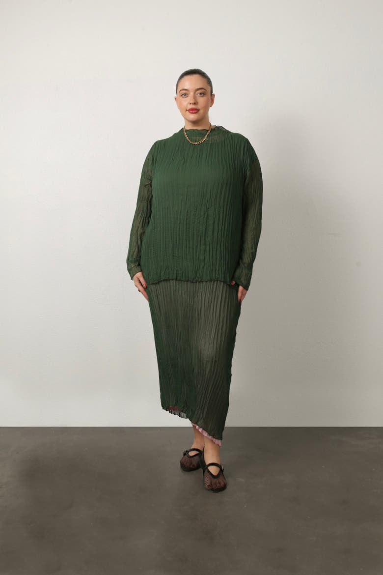 Jaya Pleated Dress, Alternate, color, green/pink