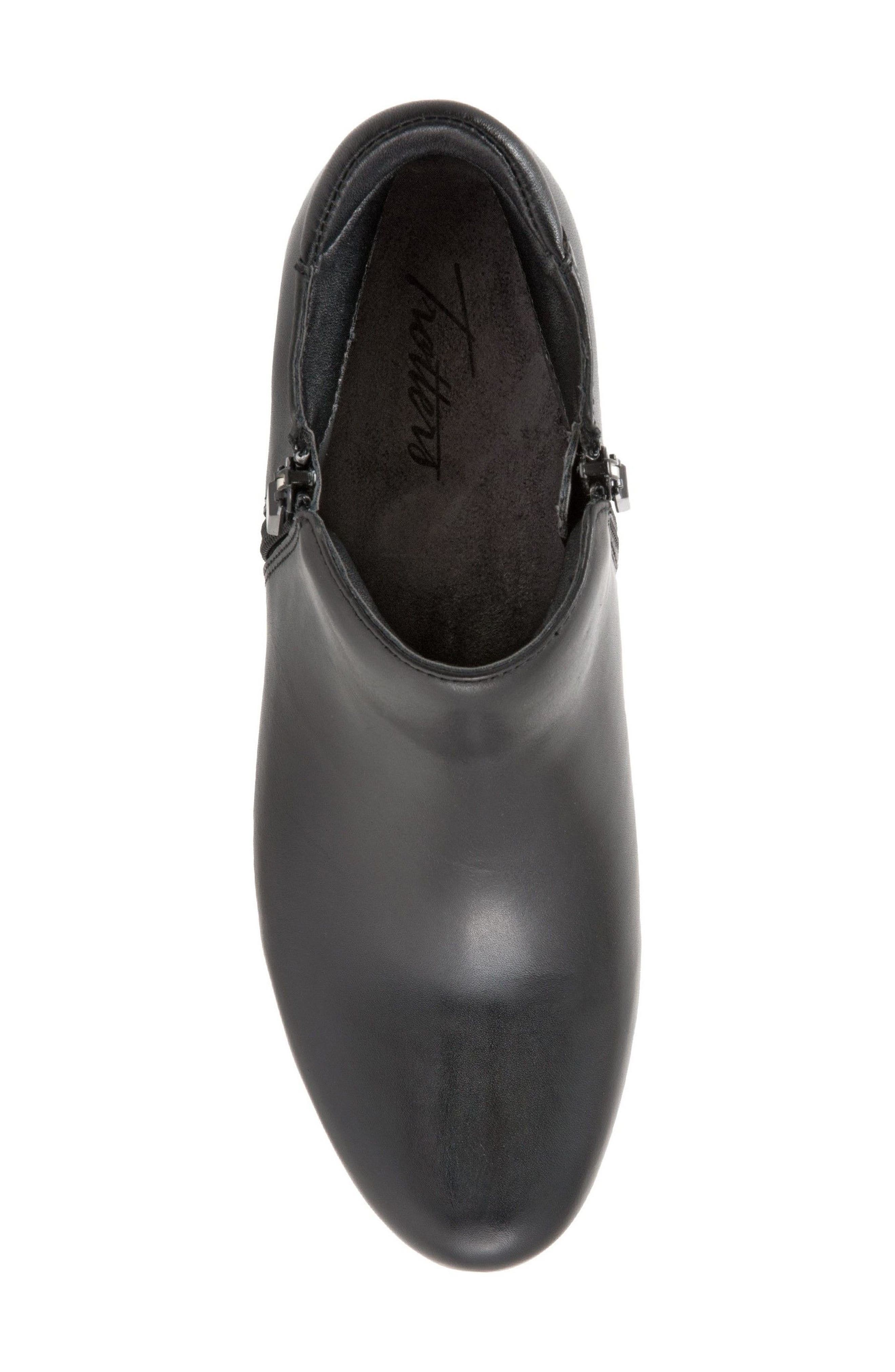 Trotters Major Bootie, Alternate, color, Black Leather
