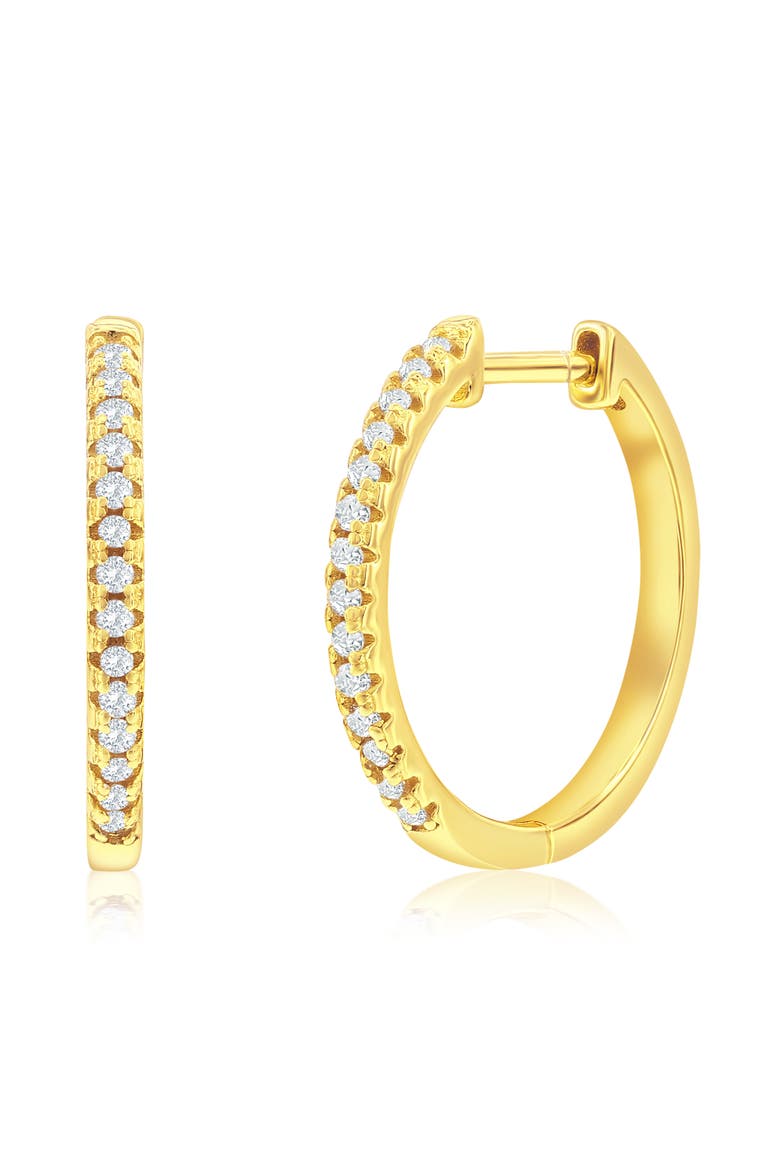Set Of 3 Sterling Silver Crystal Hoop Earrings, Alternate, color, Gold