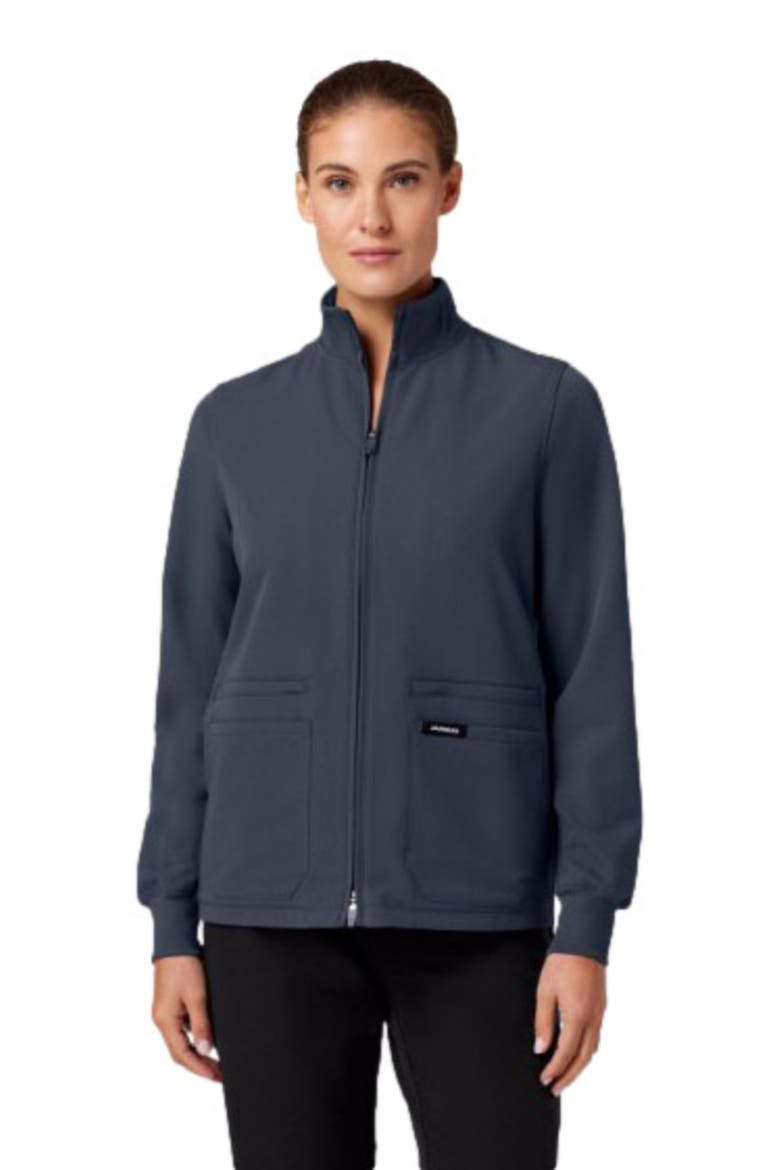 Ceri Women's 6-Pocket Classic Scrub Jacket, Main, color, Carbon Gray