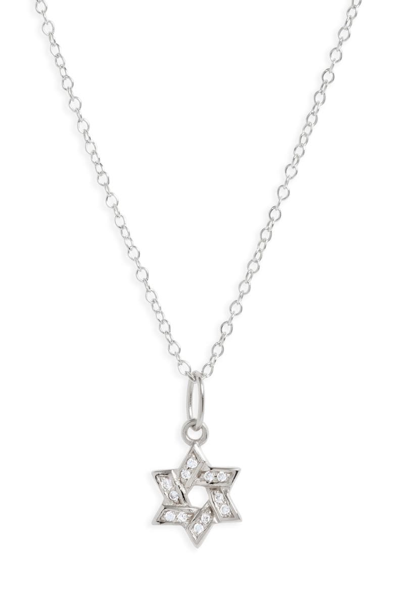 Argento Vivo Sterling Silver Argento Vivo Star of David Pavé Pendant Necklace, Main, color, 