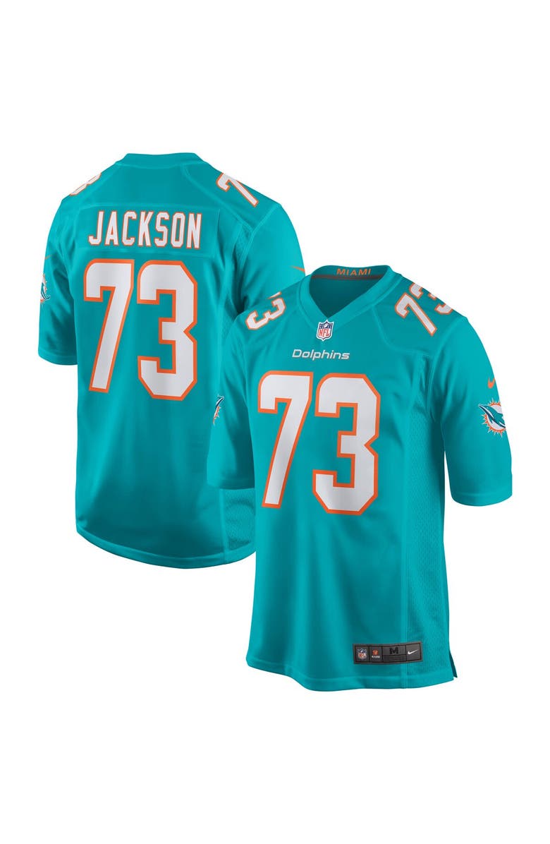 Nike Men's Nike Austin Jackson Aqua Miami Dolphins Game Jersey, Main, color, Aqua