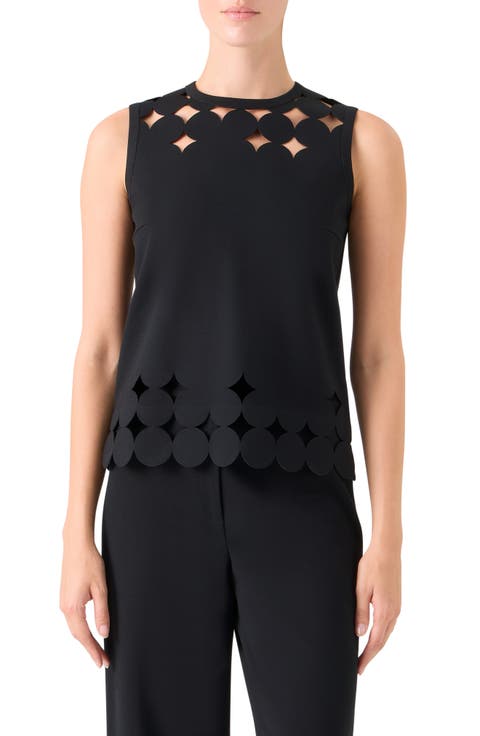 Dot Cutout Sleeveless Top