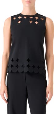 Akris punto Dot Cutout Sleeveless Top