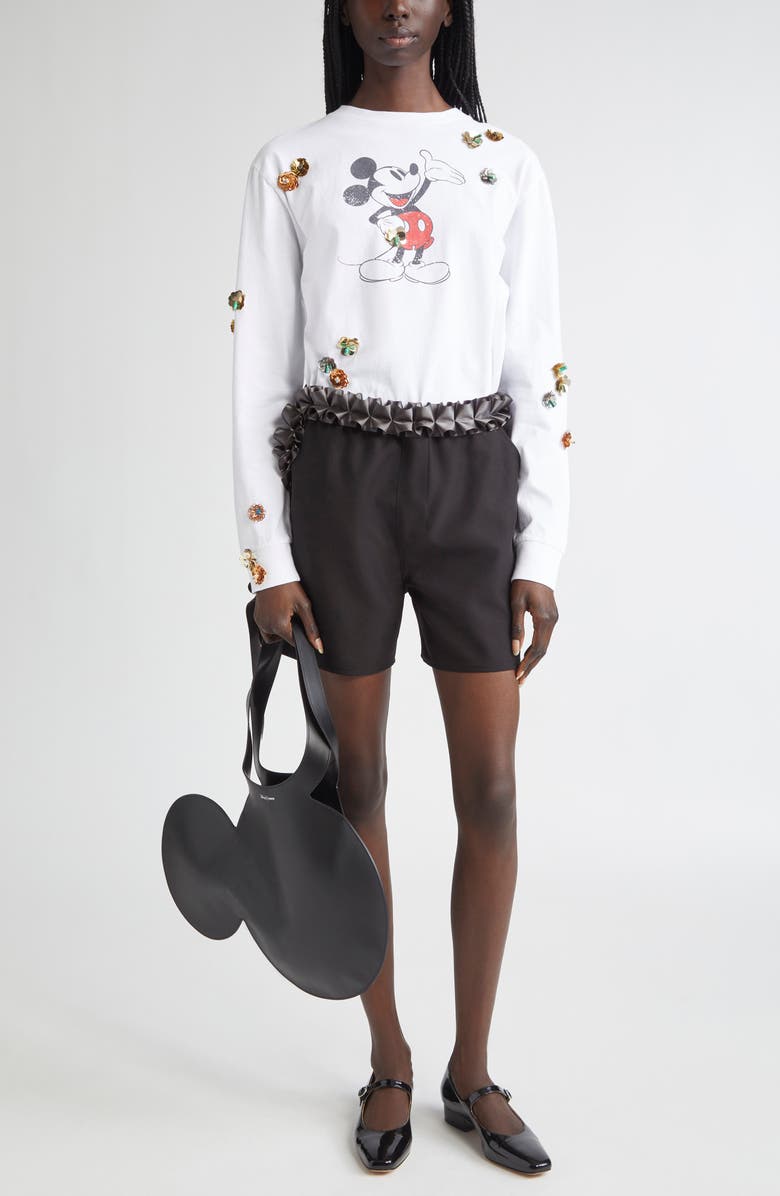 Coperni Pleated Ribbon Tailored Shorts, Alternate, color,