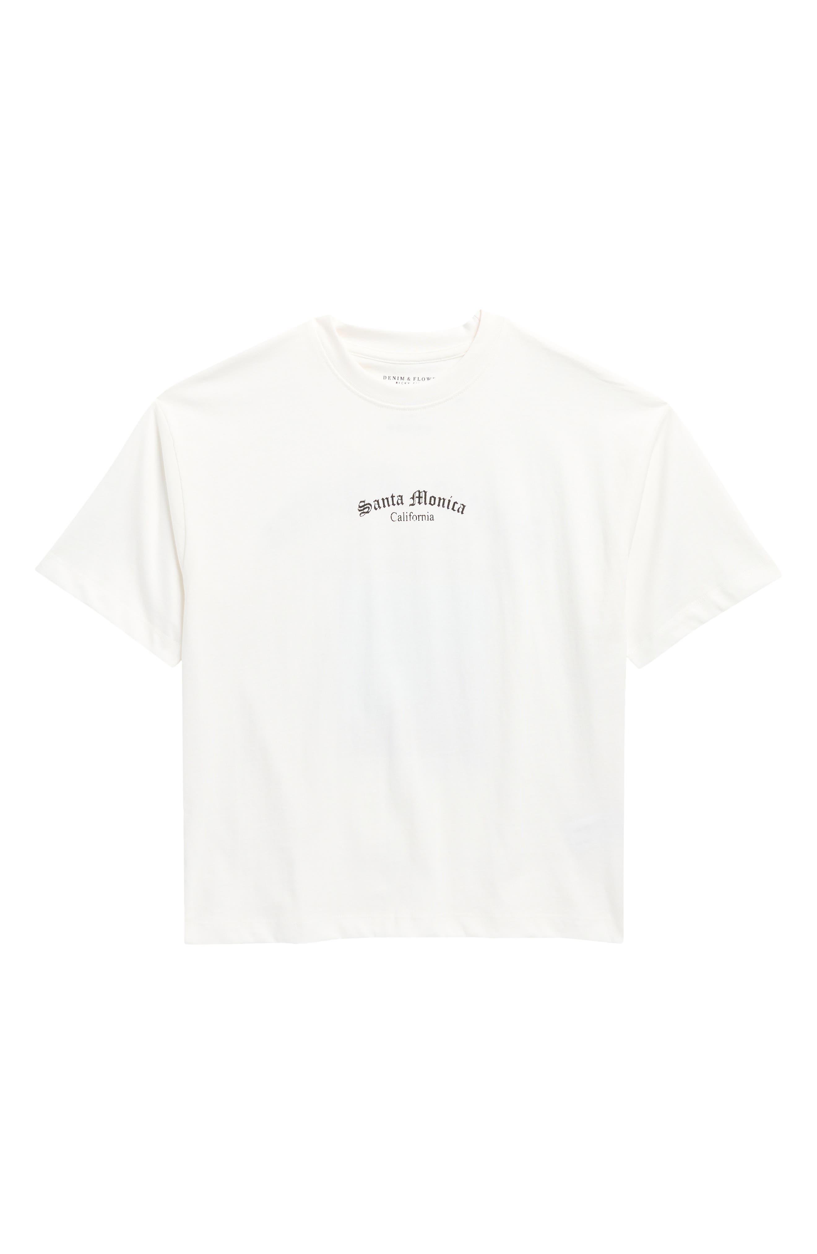 Denim And Flower Kids' Santa Monica Graphic T-shirt In White