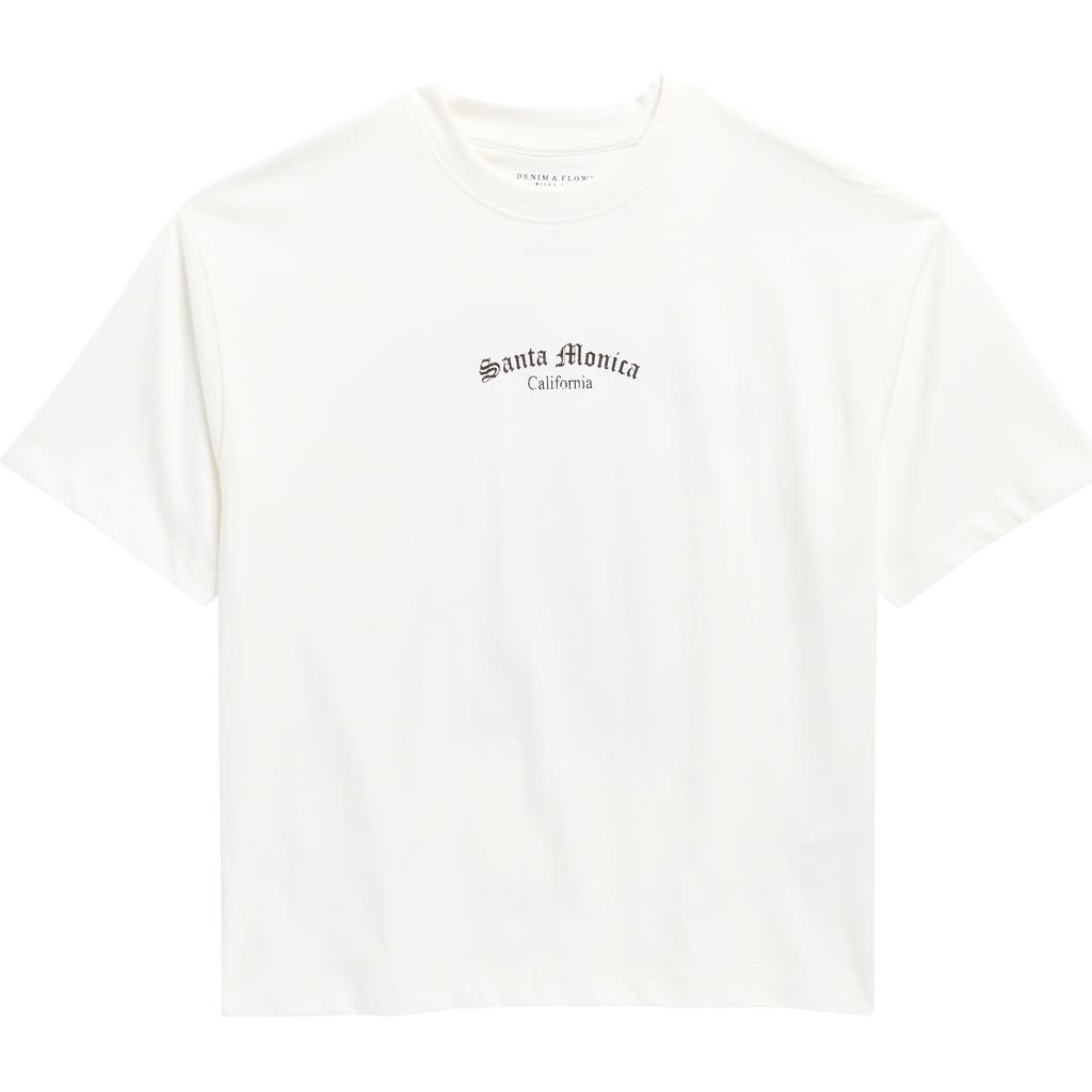 Denim And Flower Kids' Santa Monica Graphic T-shirt In White