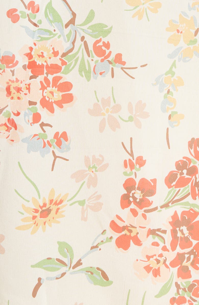 Bode Flowering Crabapple Sheer Long Sleeve Silk Button-Up Shirt, Alternate, color,