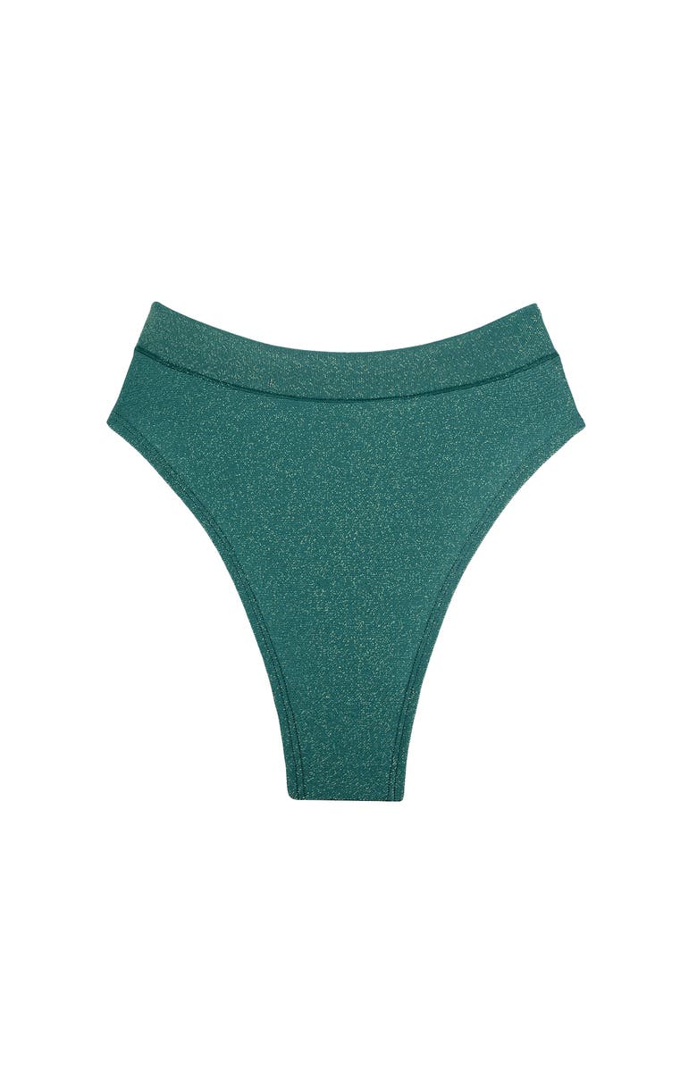 CUUP The Highwaist Thong Lurex, Main, color, Teal Sparkle