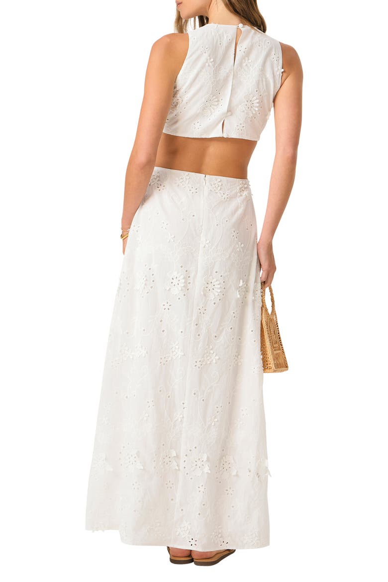 Tavi Eyelet Sleeveless Cover-Up Maxi Dress, Alternate, color, WHITE SANDS