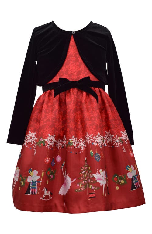 Iris & Ivy Kids' Nutcracker Dress & Sweater Set In Red