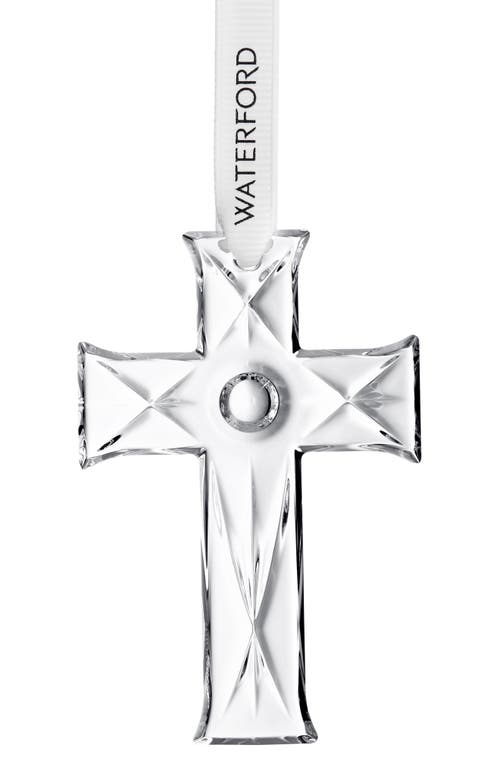 Waterford Mini Cross Crystal Ornament In Transparent