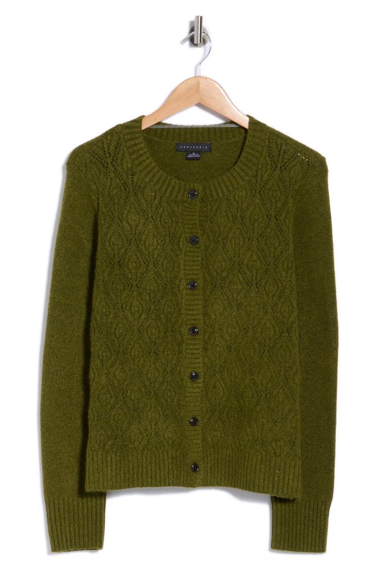 Cozy Button Front Cardigan, Main, color, MARTINI OLIVE GREEN