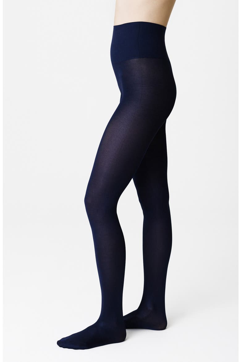 Sanna Glossy Semi Opaque Tights, Main, color, DARK INDIGO