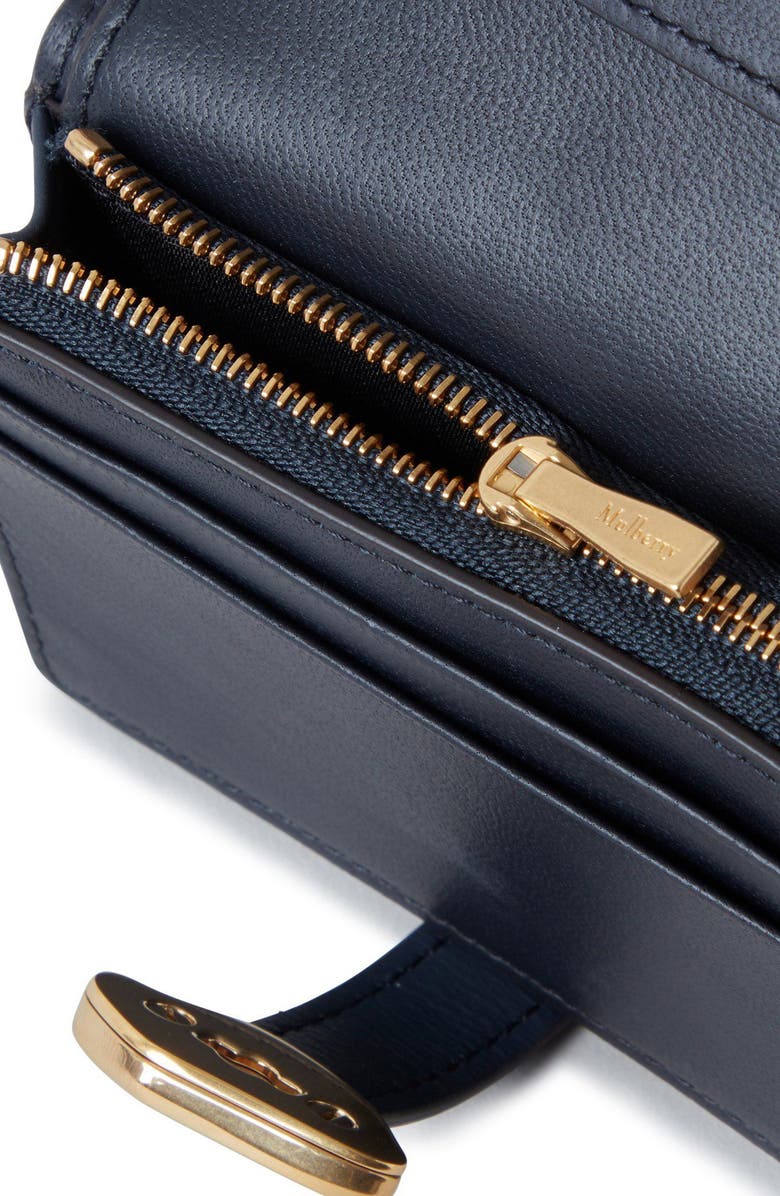 Mulberry Lana Compact High Gloss Leather Bifold Wallet, Alternate, color, Night Sky