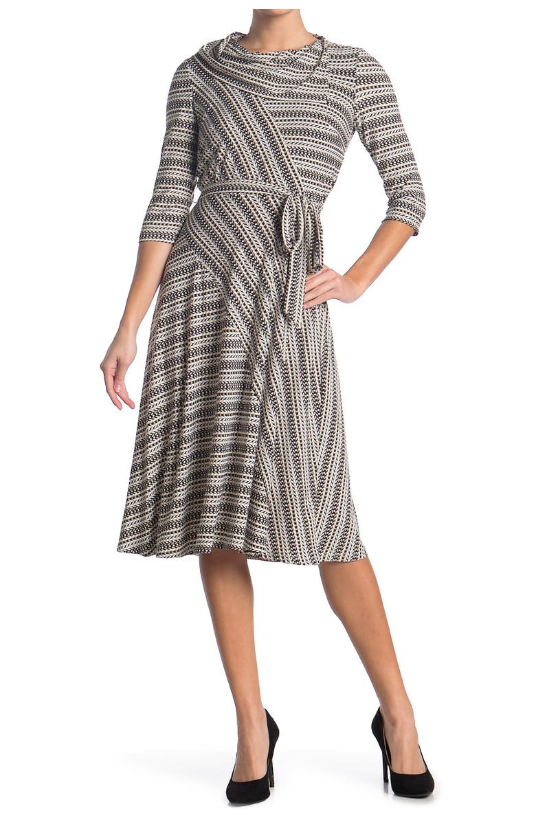 Robbie Bee Printed Cowl Neck Midi Dress, Main, color, 