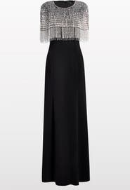 Jenny Packham Sabine Beaded-Fringed Maxi Dress