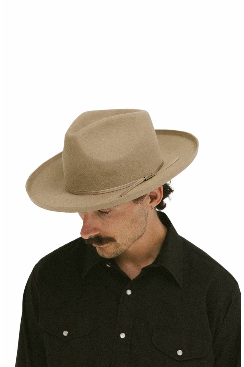 Clarksdale Teardrop Crown Fedora, Alternate, color, Tan