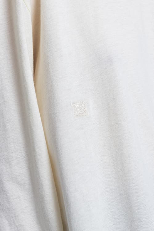Alas Silk Wool Blend Long Sleeve T-shirt In White