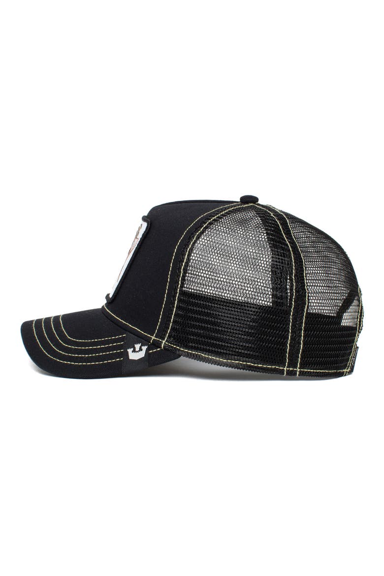The Queen Bee Patch Trucker Hat, Alternate, color, BLACK