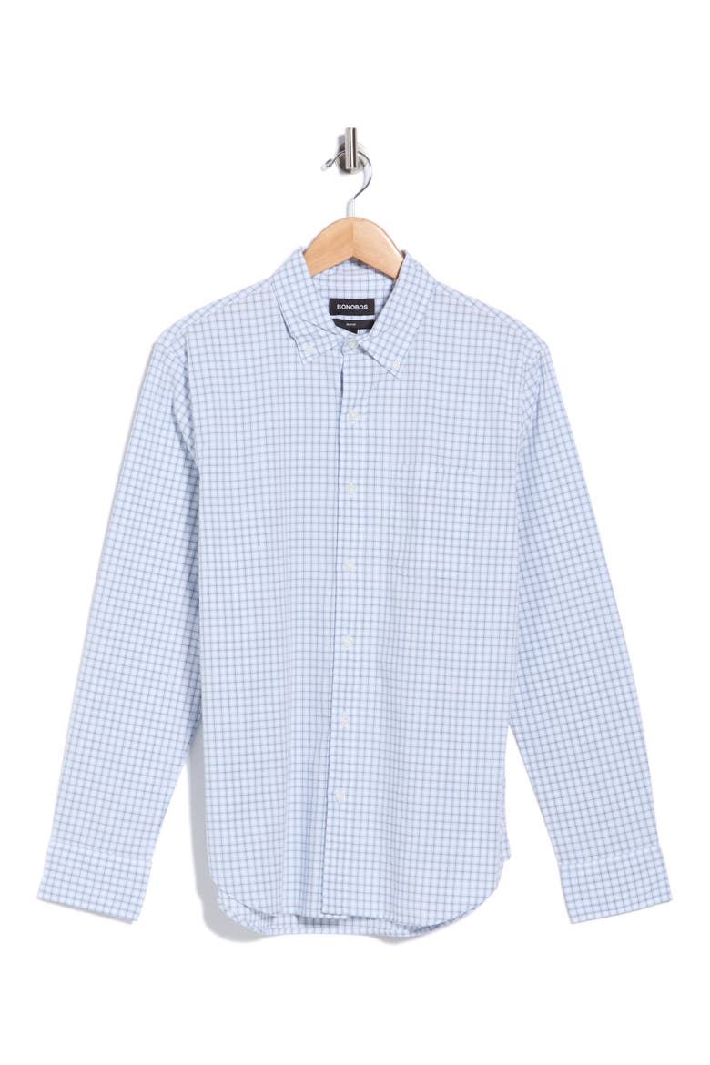 Stretch Cotton Poplin Button-Down Shirt, Main, color, INGRAM PLAID C18