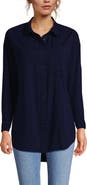 Lands' End Plus Size Cotton Voile Billowy Oversized Shirt
