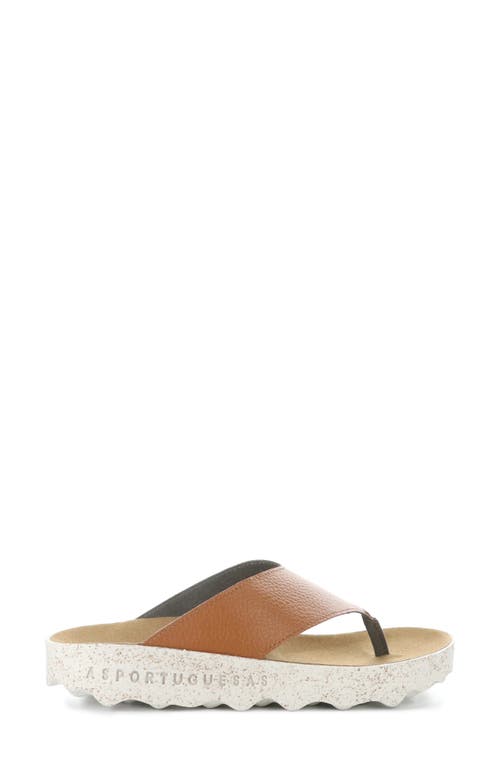 Asportuguesas By Fly London Cami Platform Flip Flop In Tan Eco Faux Leather