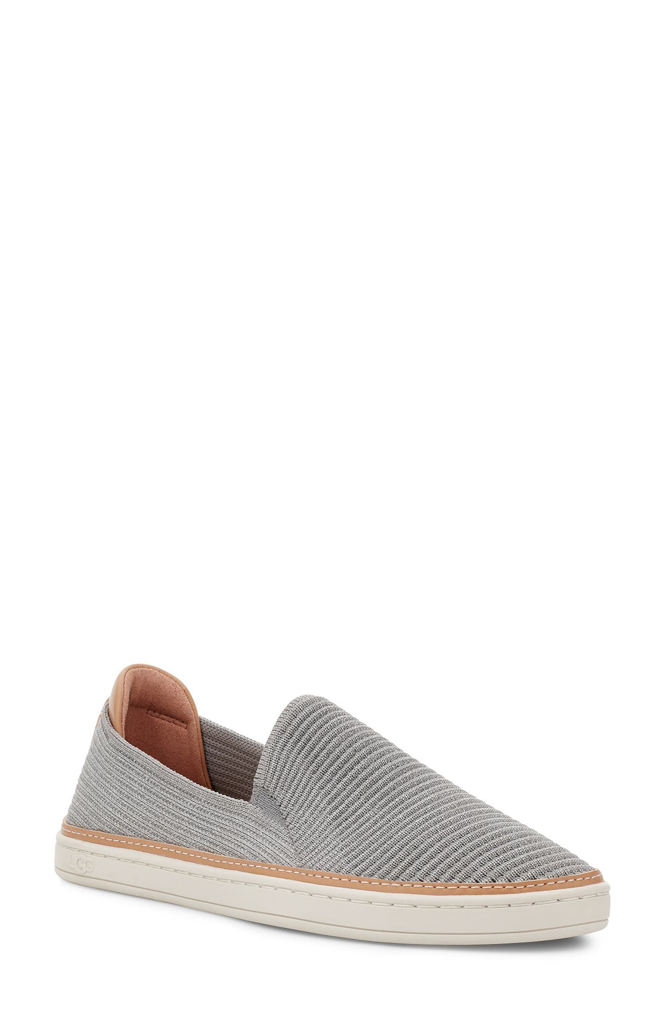 UGG Sammy Slip-On Sneaker, Main, color, SILVER RIB KNIT FABRIC
