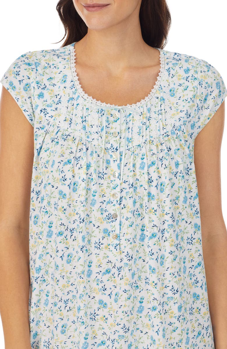 Eileen West Floral Long Cotton Nightgown, Alternate, color,
