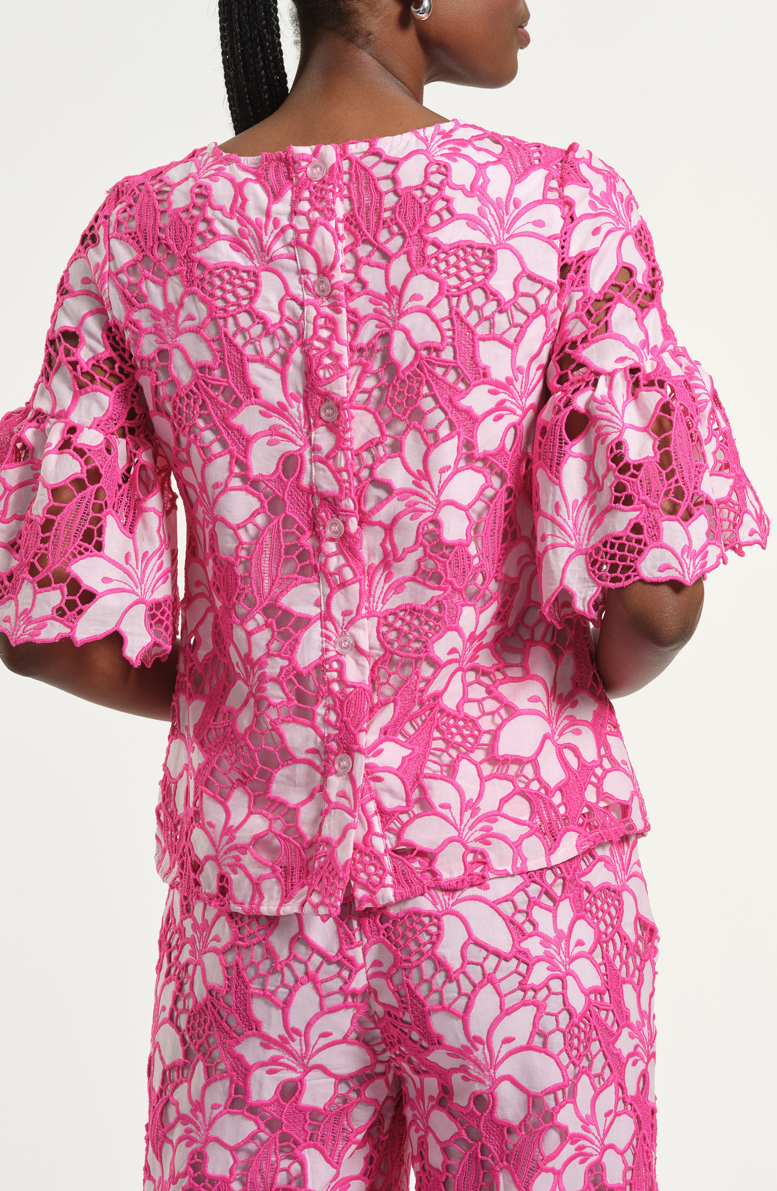 Floral Embroidered Eyelet Top - image 2