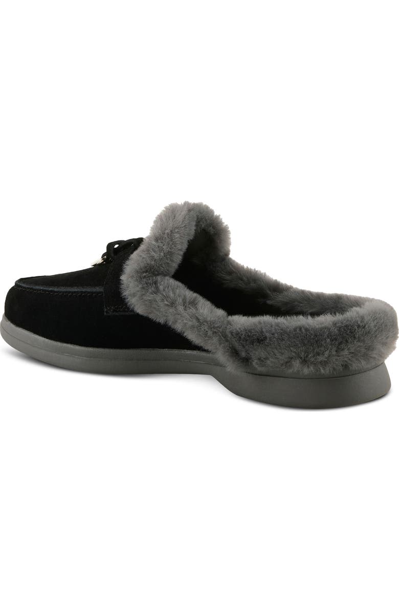 Spring Step Gistel Faux Fur Trim Mule, Alternate, color, Black Suede