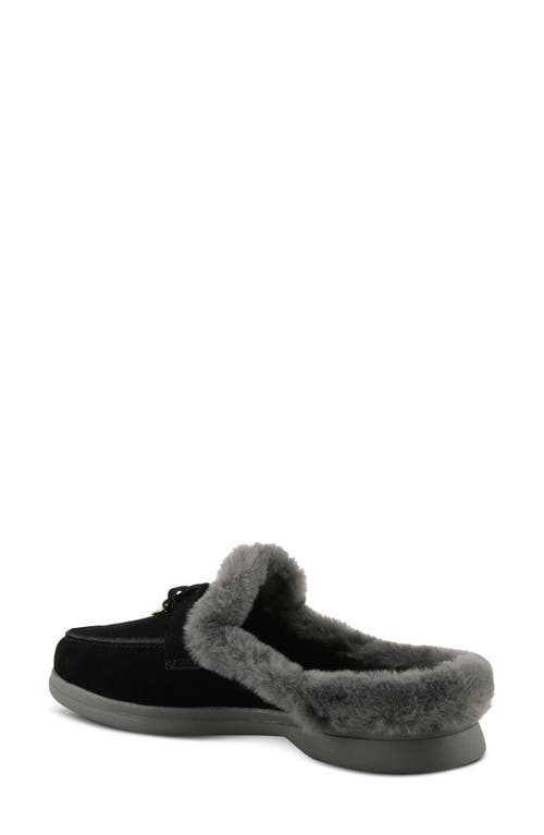 Spring Step Gistel Faux Fur Trim Mule In Black