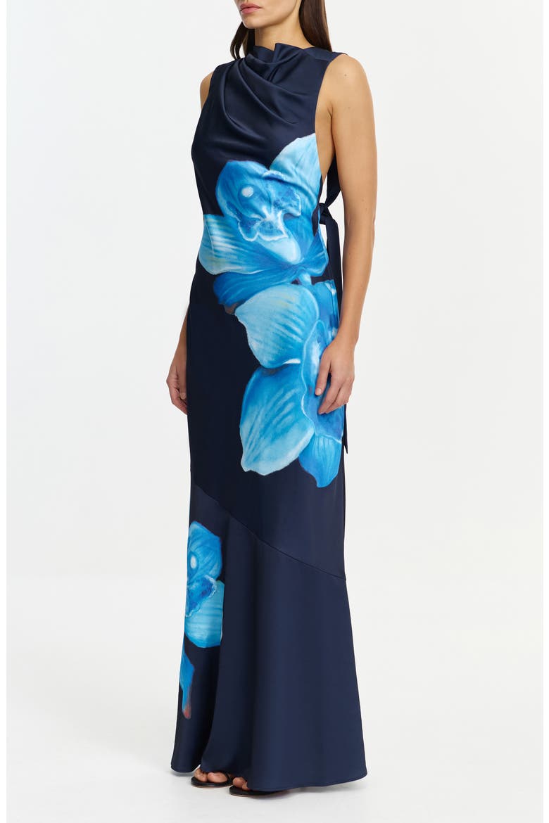 Lana Floral Mermaid Gown, Alternate, color, DARK MAGNOLIA