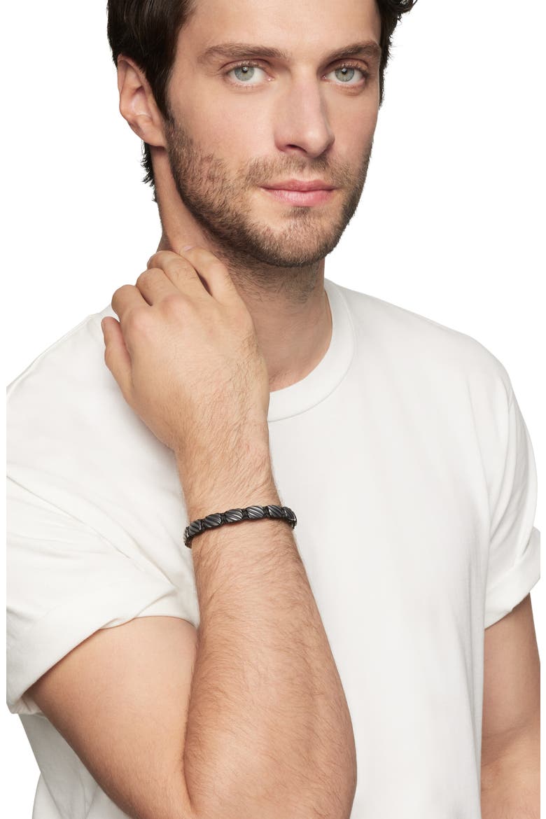 Men's Woven Tile Bracelet in Black Titanium & Sterling Silver, Alternate, color, BLCK TITANIUM W/ STERLING SILV