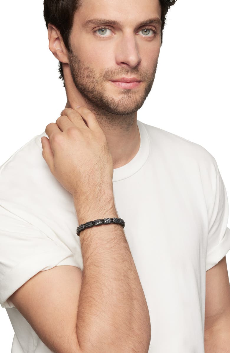 David Yurman Men's Woven Tile Bracelet in Black Titanium & Sterling Silver, Alternate, color, Blck Titanium W/ Sterling Silv