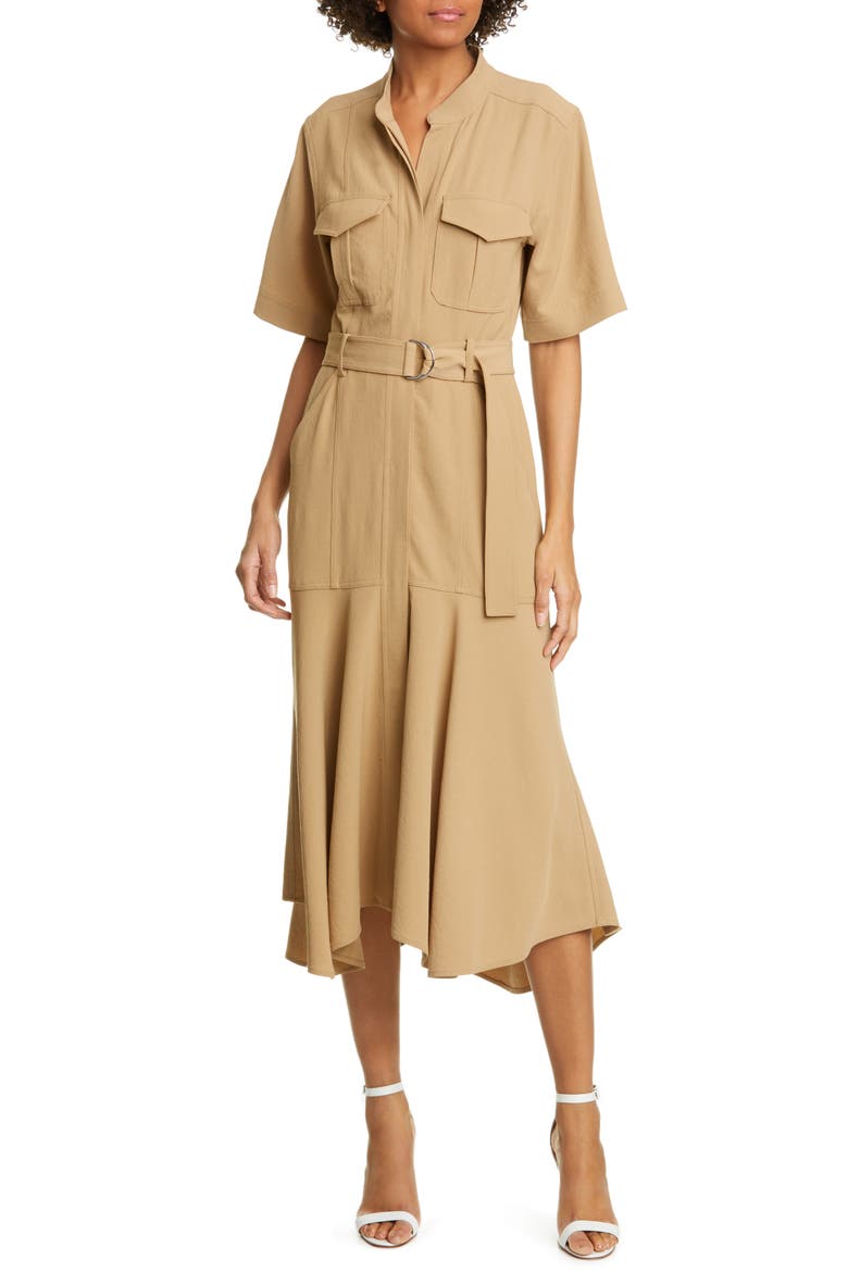 Emma Midi Shirtdress, Main, color, BEECH