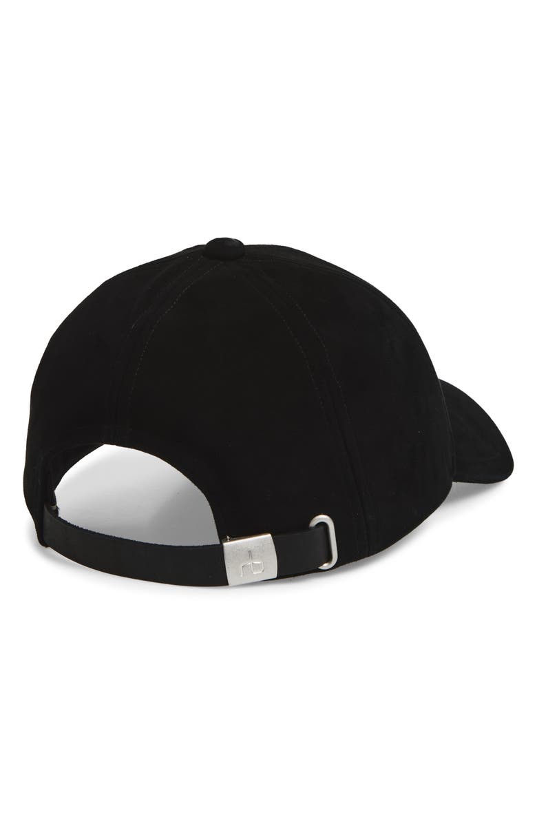 rag & bone Harlow Suede Baseball Cap, Alternate, color, Black Suede