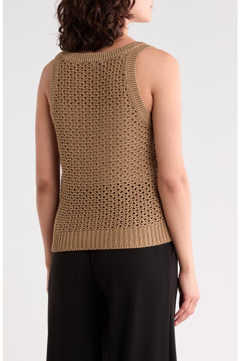 Crochet Cotton Tank, Alternate, color, BRULEE