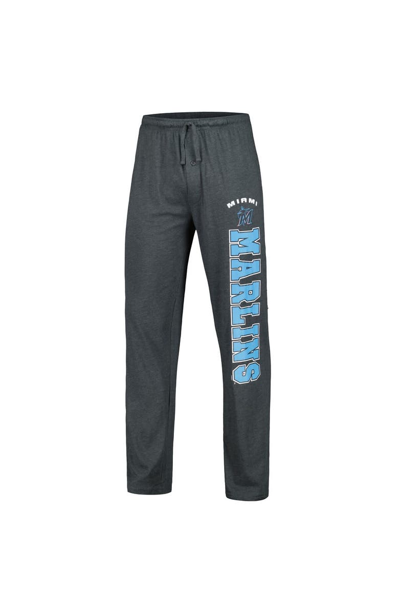CONCEPTS SPORT Men's Concepts Sport Charcoal/Black Miami Marlins Meter T-Shirt & Pants Sleep Set, Alternate, color, 