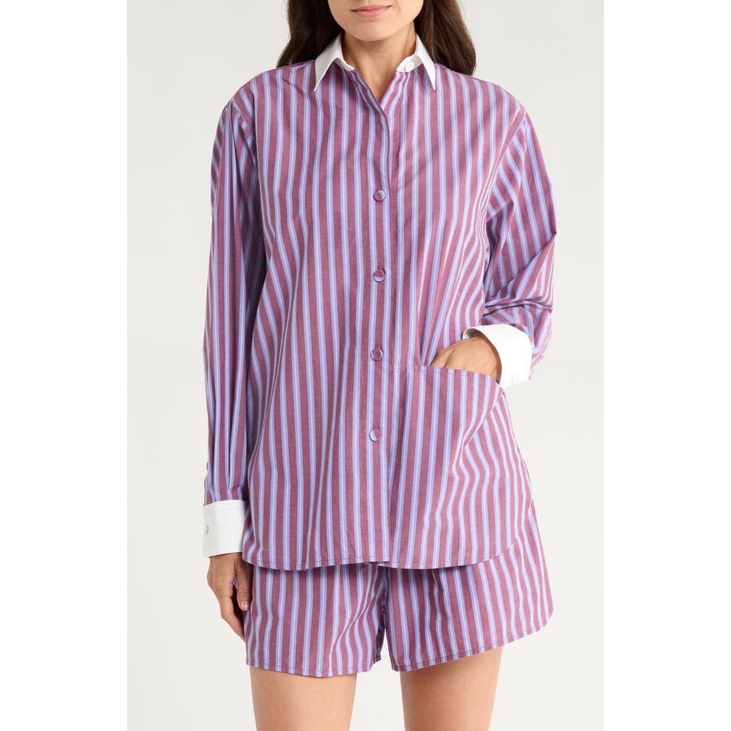 Lunya Airy Cotton & Silk Curve Hem Short Pajamas In Multi