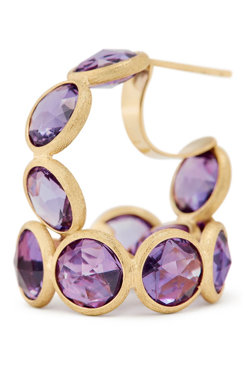 Jaipur Color Amethyst Hoop Earrings, Alternate, color, GOLD